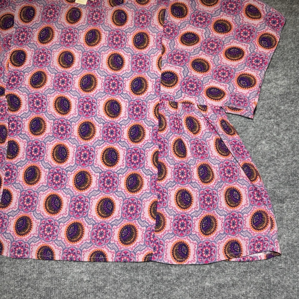 Maeve Anthropologie Pink Purple Geometric Psychedelic Blouse Small Hippie - Picture 3 of 14